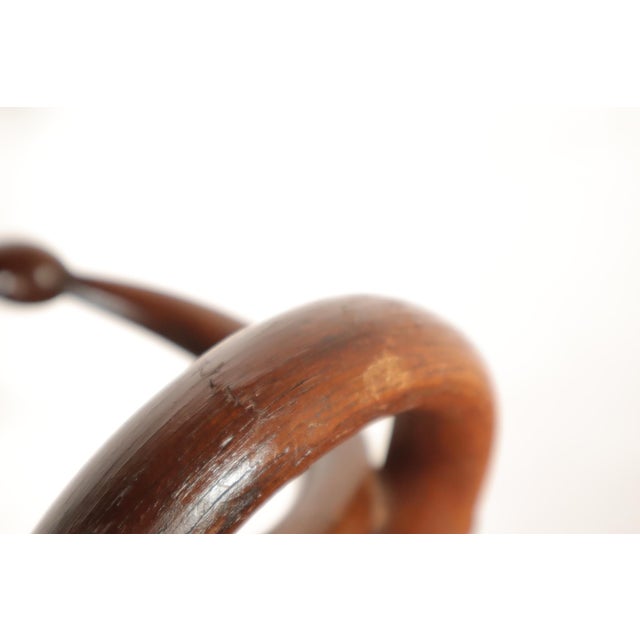 Brown Vintage French Thonet Style Coat Hat Rack Wall Hanging Hooks Mahogany Art Nouveau Hall Tree For Sale - Image 8 of 11
