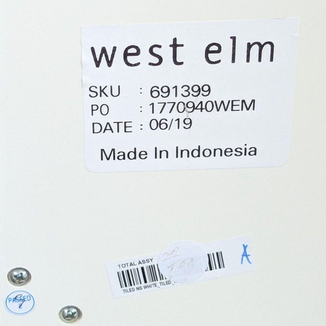 Wood West Elm Wood Tiled Nightstand For Sale - Image 7 of 9