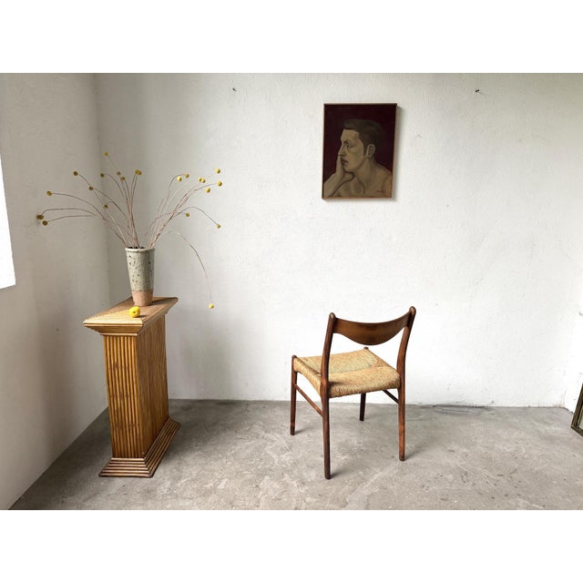 GS60 Chair in Exotic Wood and Straw attributed to Arne Wahl Iversen, 1960s For Sale - Image 13 of 16