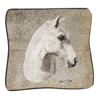Horse Portrait Tapestry Cushion With Feather Filler - 42x42cm (16"x16") For Sale