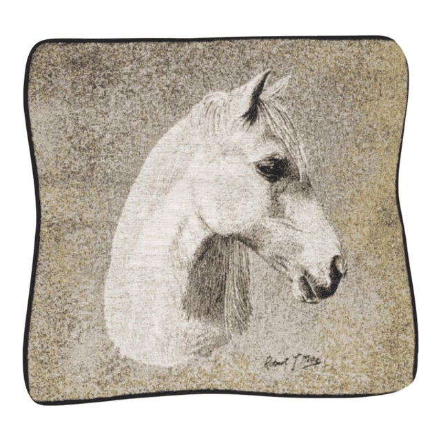Horse Portrait Tapestry Cushion With Feather Filler - 42x42cm (16"x16") For Sale