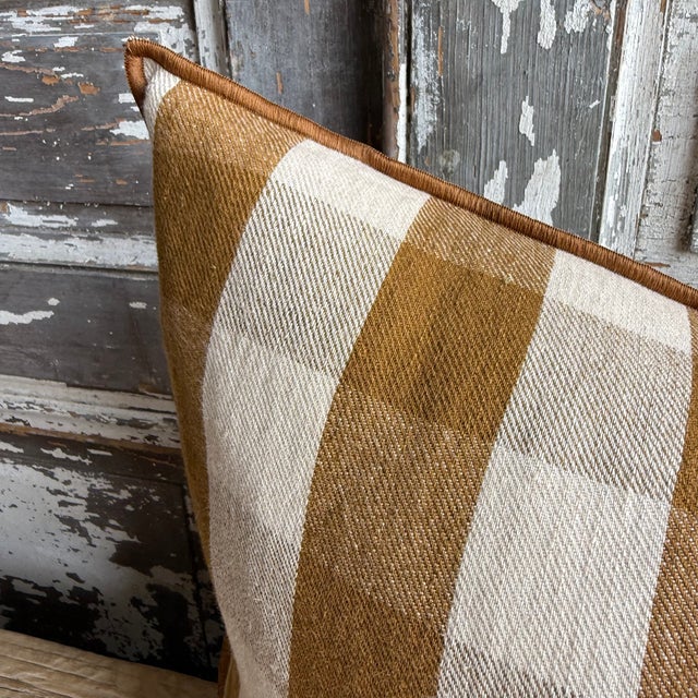Made in France A timeless linen lumbar pillow woven in France — The latest collection is a classic plaid in a beautiful...