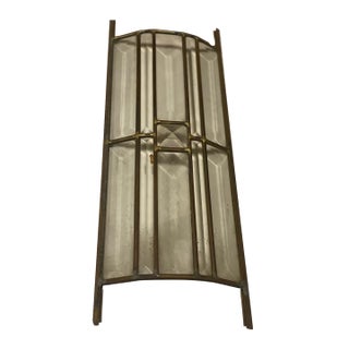 Antique Art Deco Leaded Glass Sconce Lantern Shade For Sale