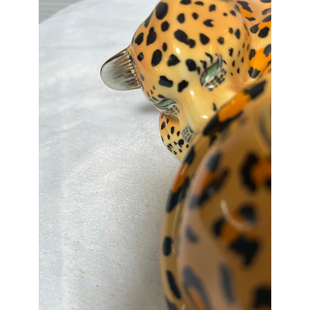 Lynn Chase Jaguar Jungle Covered Jar For Sale - Image 11 of 12