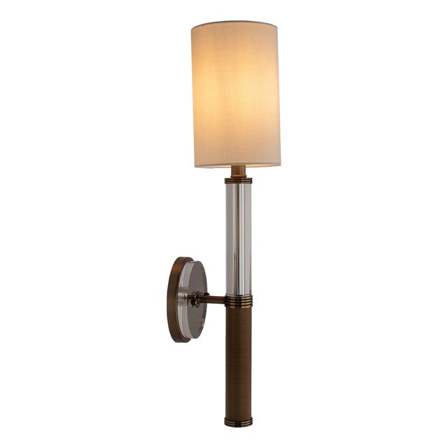 Reynolds Crystal/Brass Sconce For Sale