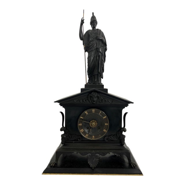 French Bronze Empire Clock For Sale