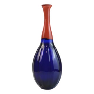 Hand Blown Glass Soliflore Vase, 1980s For Sale