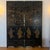 Monumental antique Chinese Coromandel-style Qing lacquer four-panel screen featuring finely detailed figural court scenes,...