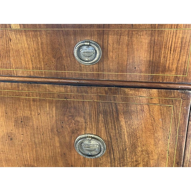 Wood Antique Italian Neoclassical Walnut Commode with Inlay For Sale - Image 7 of 18