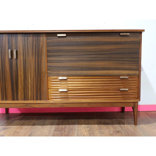 1960s Mid Century Modern Vintage Credenza Sideboard Buffet Danish Style For Sale - Image 13 of 14