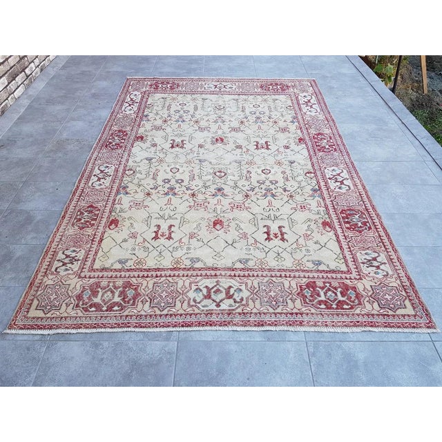 Vintage Pastel Floral Wool Rug, 1960s For Sale - Image 10 of 10