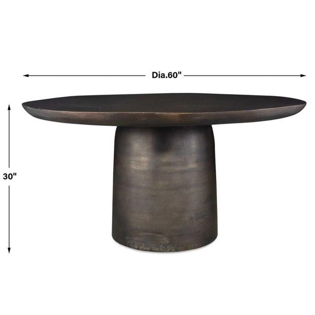 2020s Bronze Outdoor Indoor Round Dining Table For Sale - Image 5 of 5
