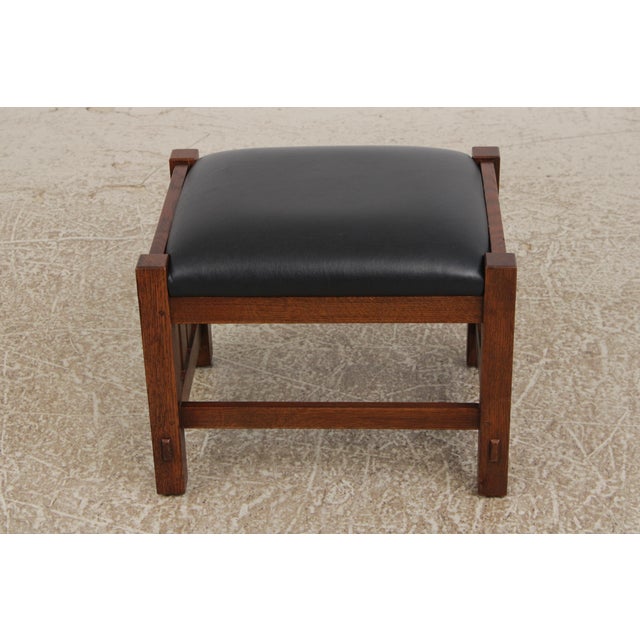 Stickley Mission Oak Morris Chair & Matching Ottoman For Sale - Image 12 of 18