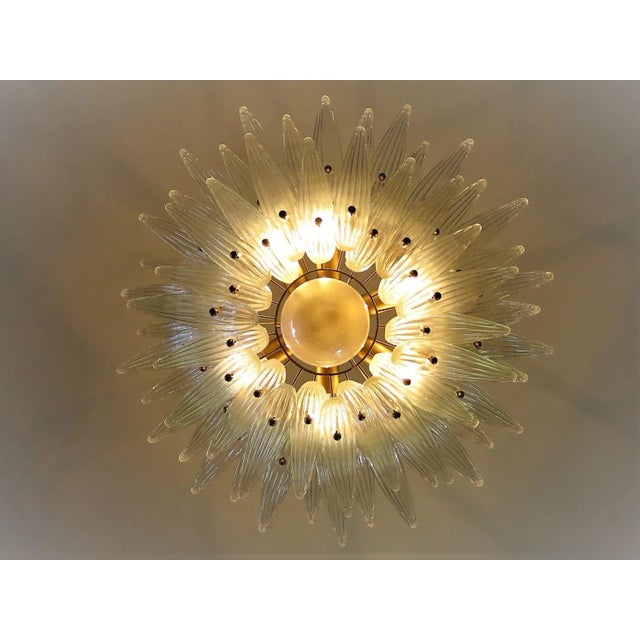 Murano Chandelier Original Palmette, Opal Iridiscent Glass - 58 Glasses For Sale In Los Angeles - Image 6 of 10