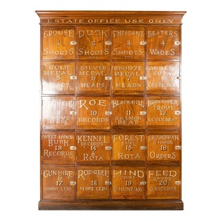 Antique English Estate Office Lockers in Mahogany, 1890 For Sale