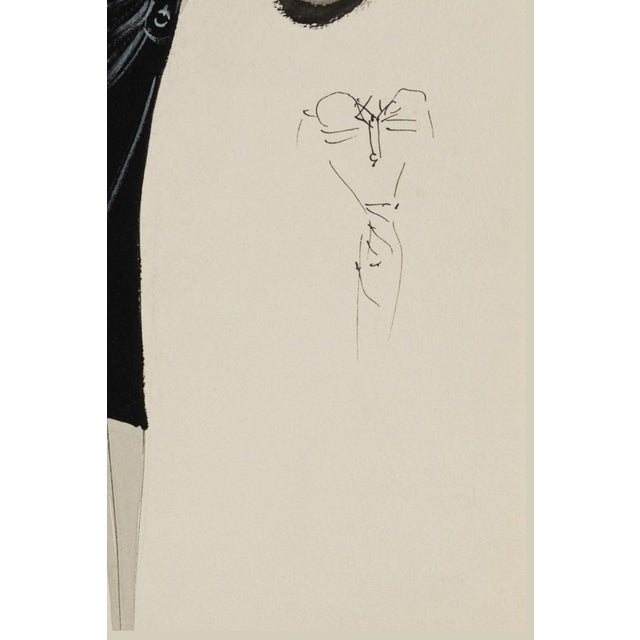 Black Vintage French Fashion Art Print – Black Coat With Statement Fur Trim, 24" X 32" For Sale - Image 8 of 9