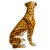 A fantastic vintage Italian glazed ceramic leopard statue. This is a very realistic hand-made and hand-painted rendition...