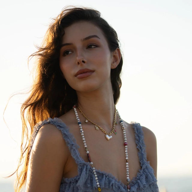 Gold Love in Bloom Charm Necklace For Sale - Image 8 of 11