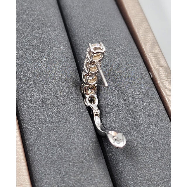 Metal 2.20 Ct Huggie Diamond Earrings, A Pair For Sale - Image 7 of 8