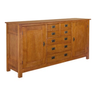Mission 7 Drawer Sideboard With 2 Doors - Michael's Cherry (Mc-A) - 82" For Sale