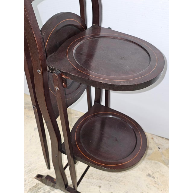 Antique Edwardian Inlaid Mahogany Folding Muffin Cake Stand, Circa 1880-1890 For Sale - Image 11 of 11