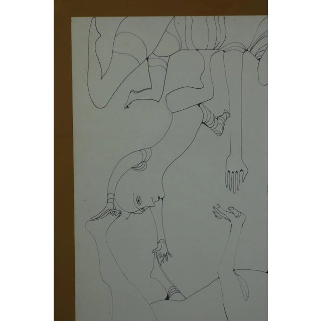 Mario Molinari, Figure, Drawing on Paper, 1969 For Sale - Image 4 of 9