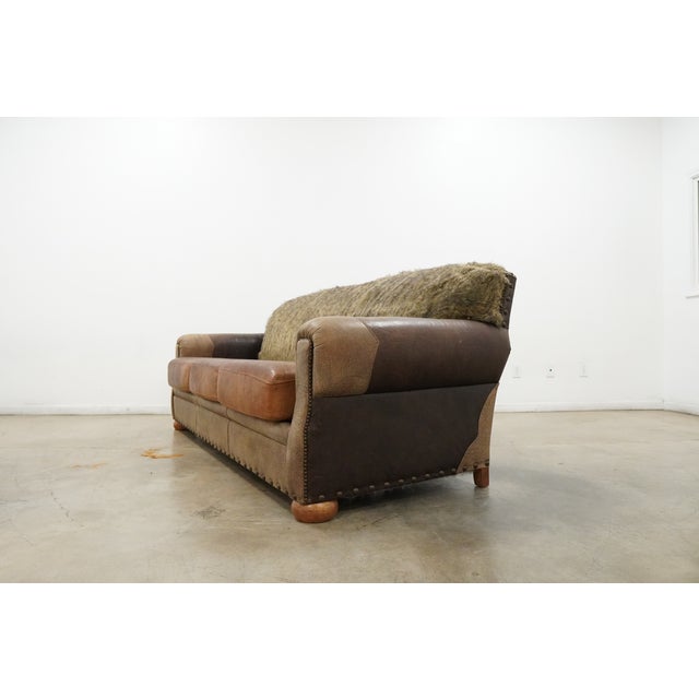 Vintage Western Ranch Leather Sofa For Sale - Image 9 of 10