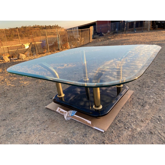 Vintage Postmodern Karl Springer Style Brass Tusks Coffee Cocktail Table MCM For Sale - Image 10 of 18