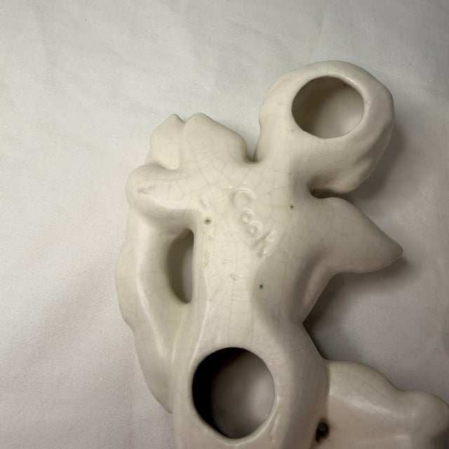 Vintage Ceramic Cherub Wall Hanging Pair Cream Angel Garland Set 7 Inch Cherubim Sculptures Romantic For Sale - Image 10 of 10