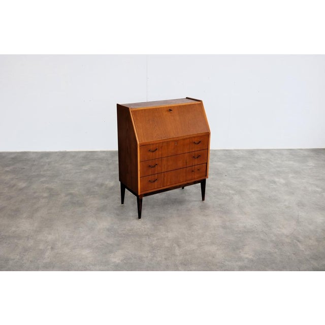 Brown Vintage Swedish Secretary, 1960s For Sale - Image 8 of 9