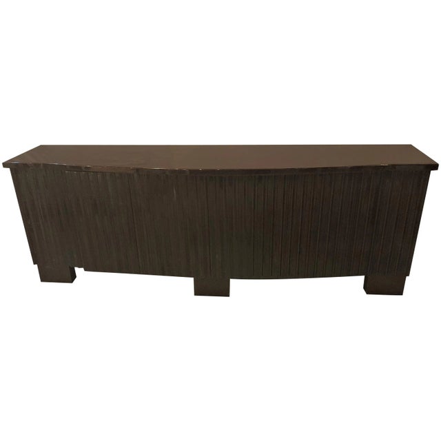 Palatial Pace Collection Wavy Front Mahogany Lacquered Credenza or Sideboard For Sale - Image 13 of 13