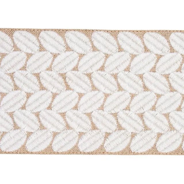 Contemporary Sample - Schumacher Berkeley Tape Wide in Ivory on Natural For Sale - Image 3 of 3