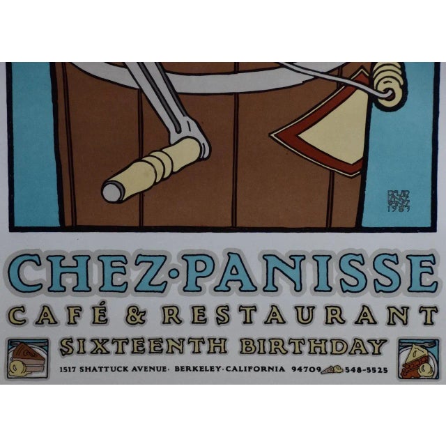 Chez Panisse Restaurant Birthday Celebration: Original Goines Graphic Art Poster, 1987 For Sale - Image 4 of 5