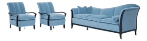 Vintage Art Deco Seating Set, 1920s, Set of 3