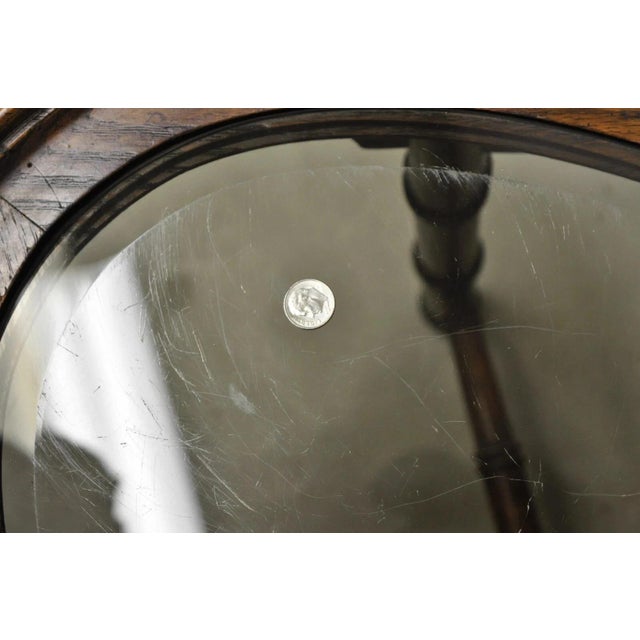 Wood Vintage Chinese Chippendale Faux Bamboo Oval Small Glass Top Side End Table Pair For Sale - Image 7 of 11