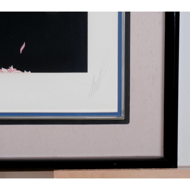 Art Deco 1983 Erte "Columbine" Hand Signed & Numbered Limited Edition 40/300 Framed & Matted Lithographic Print For Sale - Image 3 of 8