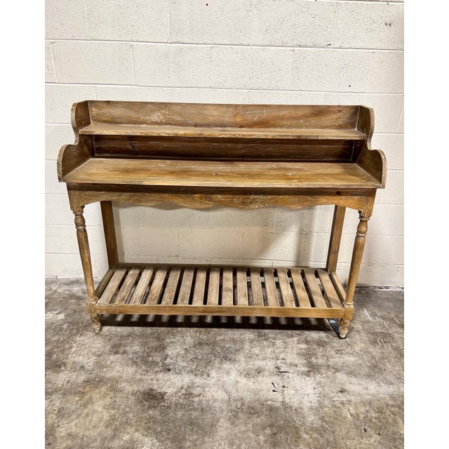 Rustic Bleached Wood Bar Console | Chairish