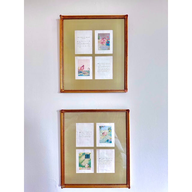 Framed 1920s Antique "Chicken Little" Children's Book Plates - A Pair For Sale In Rochester - Image 6 of 11