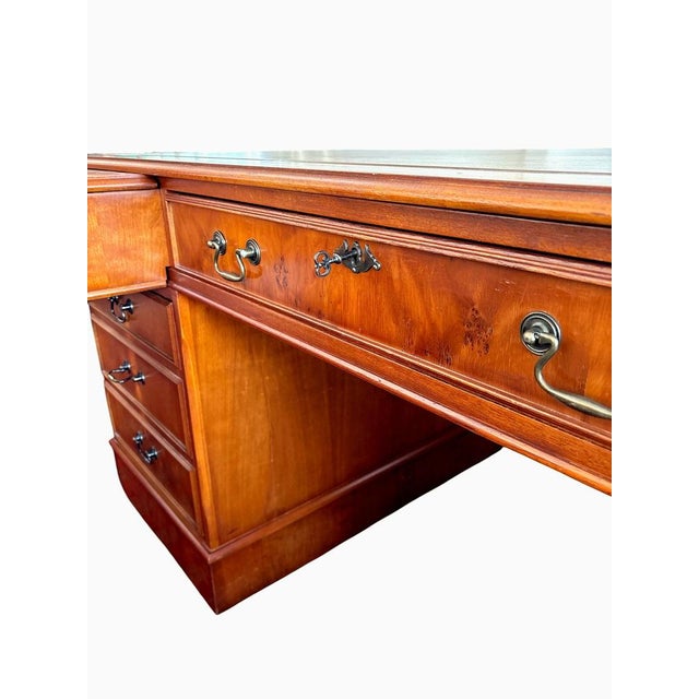 Wood Large L-Shaped Executive Desk in Wood For Sale - Image 7 of 9