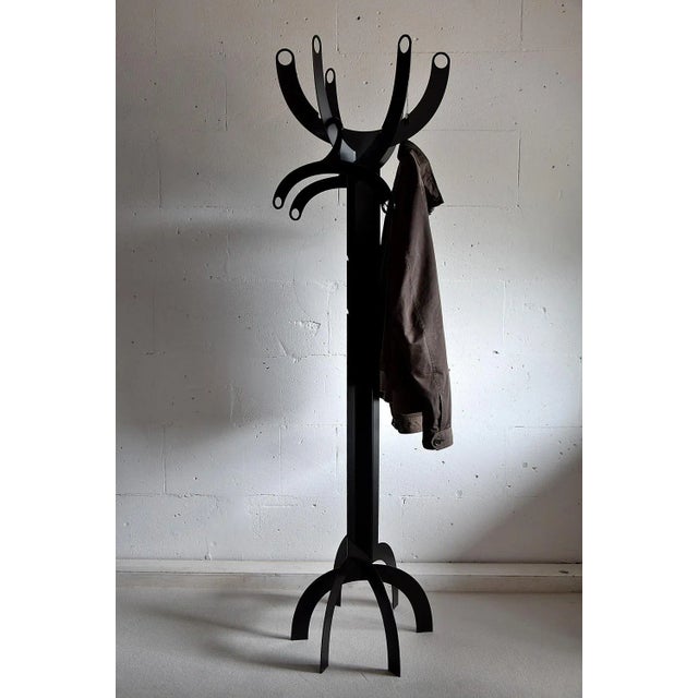 1970s Italian Modernist Black Metal Coat Stand For Sale - Image 5 of 12
