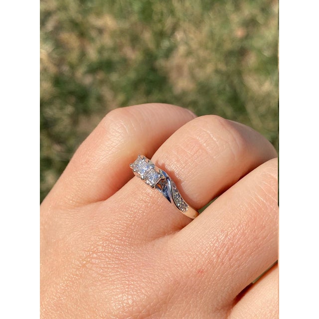 The Coalmont: Ladies White Gold Past Present Future Diamond Engagement Ring For Sale - Image 10 of 10