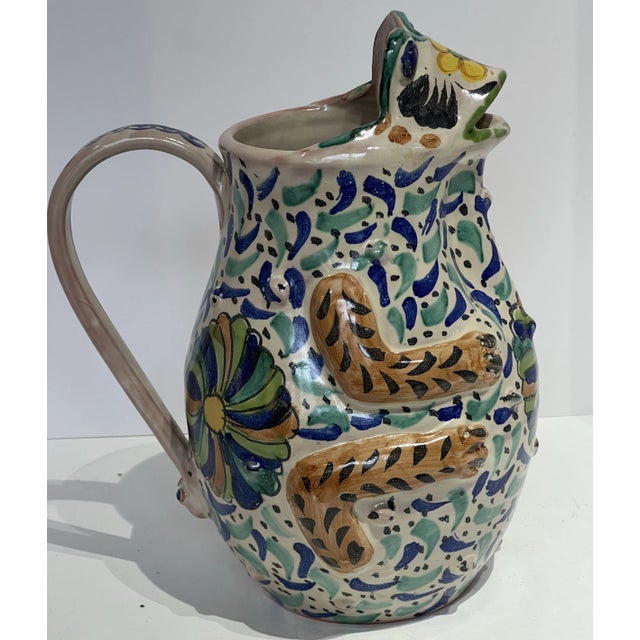 Mexican C.1980 Gto Mexico Gorky Gonzalez Pottery Frog Pitcher For Sale - Image 3 of 10