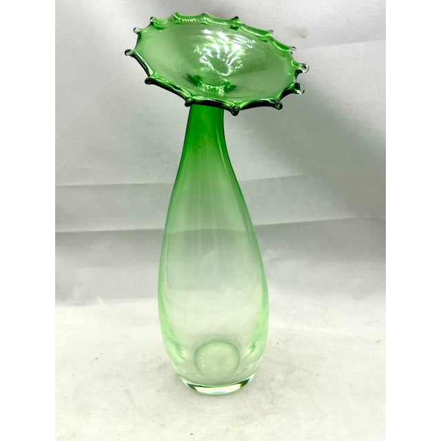 1970s Italian art glass vase by La Murrina, Murano, signed along the top rim. This hand-blown piece features a vibrant...
