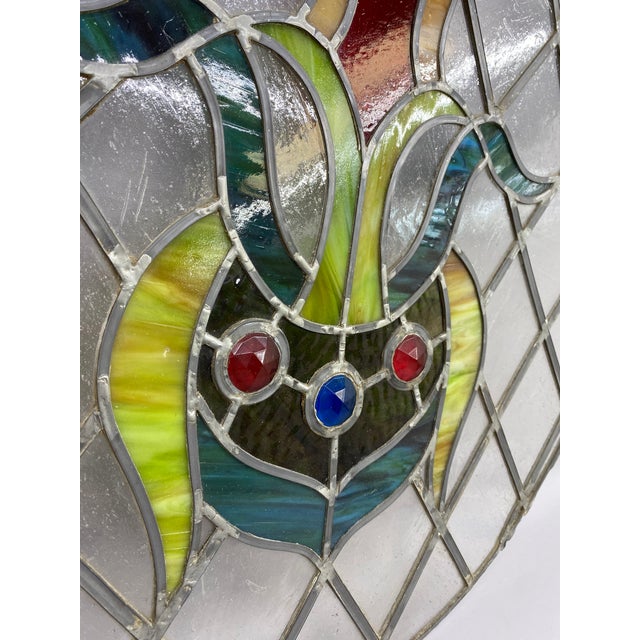 Late Victorian Slag and Faceted Jeweled Glass Rondel For Sale In New York - Image 6 of 14