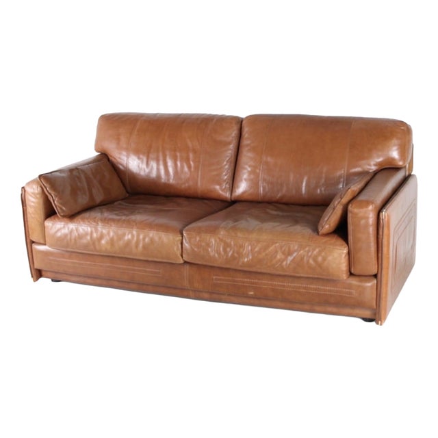 Vintage Leather 3-Seater Sofa from Roche Bobois, 1970s For Sale