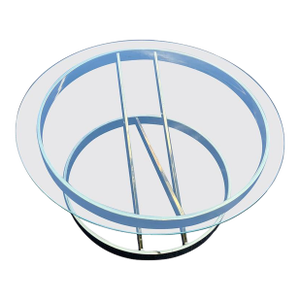 Milo Baughman Round Brass and Glass Table