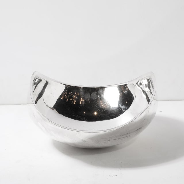 Metal Mid-Century Modernist 'Candara' Centerpiece Bowl Signed Sabattini For Sale - Image 7 of 10
