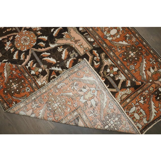 Persian Antique Brown Bakhtiari Corridor Runner - 5'2" x 15'6" For Sale - Image 3 of 10