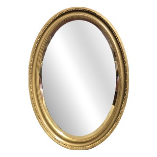 Victorian Oval Gilt Mirror, 1880s For Sale
