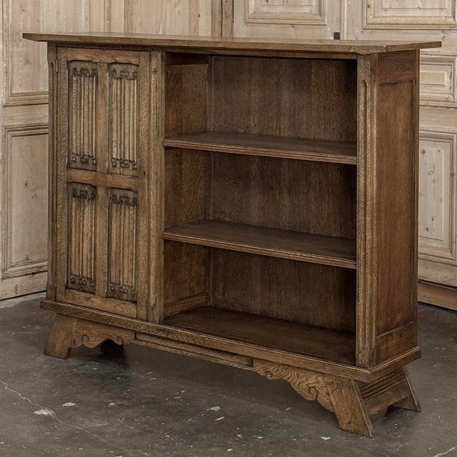 Gothic Vintage Dutch Gothic Revival Oak Barrister's Bookcase For Sale - Image 3 of 18
